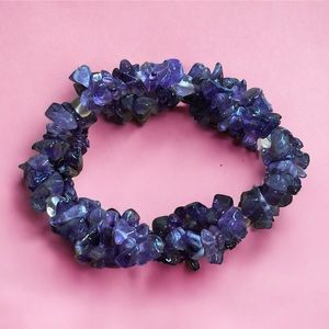 Purple Amethyst Chip Stretch Bracelet